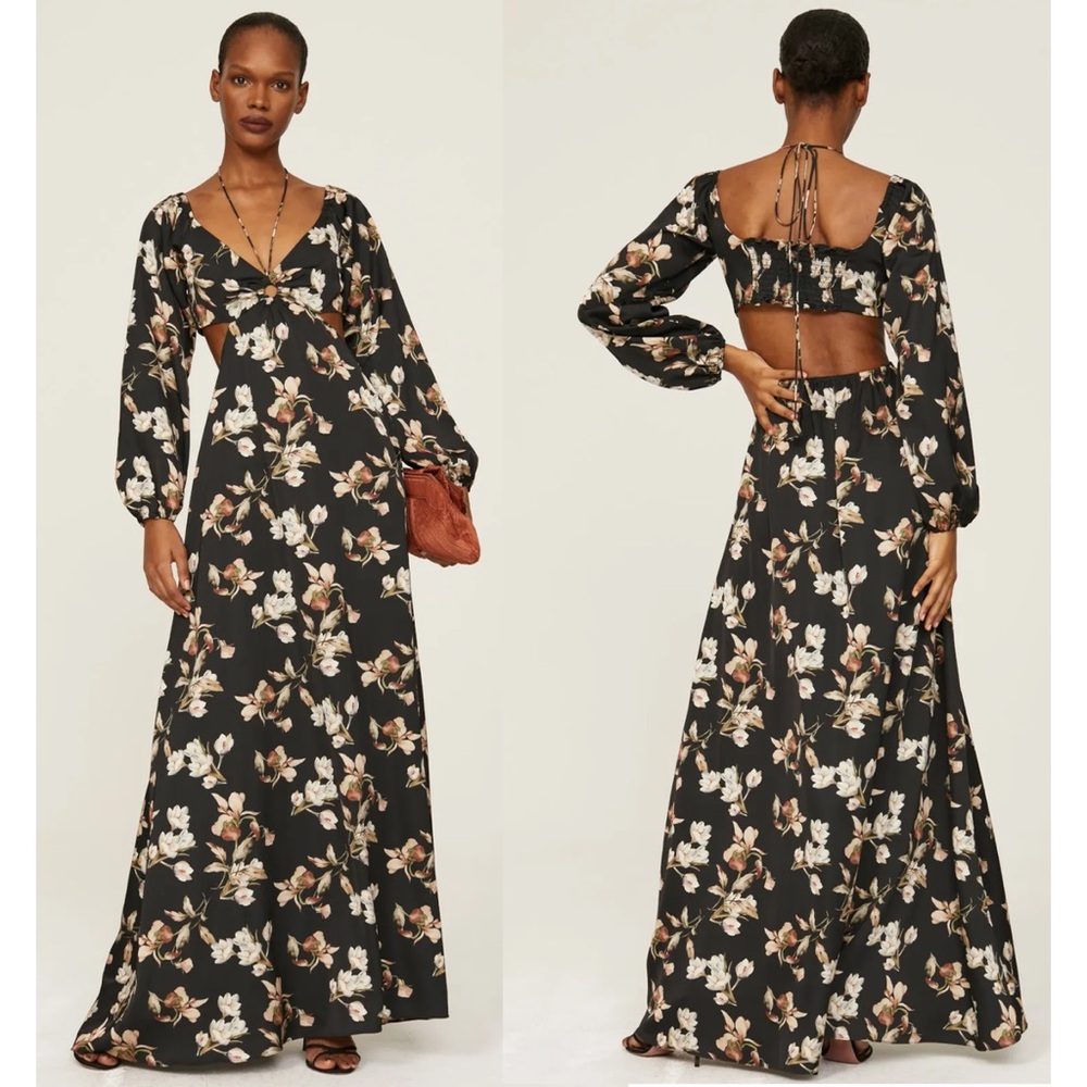 Floral Black Maxi Dress